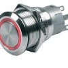 BEP Marine BEP On/Off Push Button Switch With Red LED Ring 12v