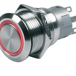 BEP Marine BEP On/Off Push Button Switch With Red LED Ring 12v