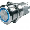 BEP Marine BEP On/Off Push Button Switch With Blue LED Ring 12v