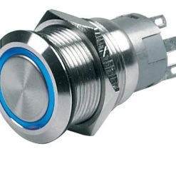 BEP Marine BEP On/Off Push Button Switch With Blue LED Ring 12v