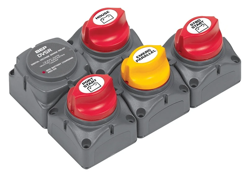 BEP Marine BEP Battery Distribution Cluster For Twin Inboard Engine With Three Battery Banks 1 BEP Marine BEP Battery Distribution Cluster For Twin Inboard Engine With Three Battery Banks