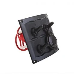 BEP Marine 900-3WPS 3-Way Switch Panel With Waterproof Socket