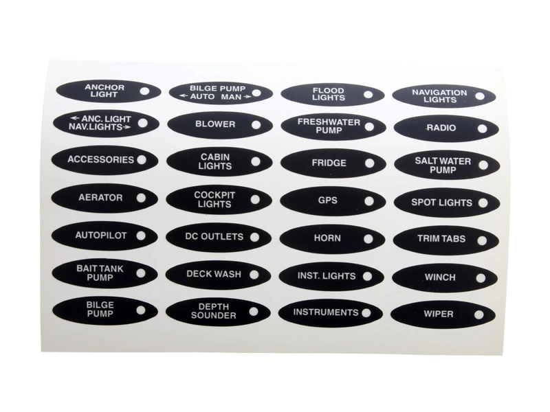 BEP Marine Set-1SP Switch Panel Label Set 1 BEP Marine Set-1SP Switch Panel Label Set